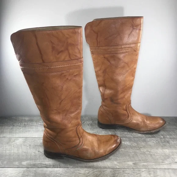 Ladies brown leather biker boots cheap